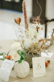 hygee wedding 人と人との触れ合いから生まれる温かい心地の良い時間 nanaさんの挙式 披露宴ハナレポ ウエディングパーク 2021 ドライフラワー 披露宴 フラワーアレンジ