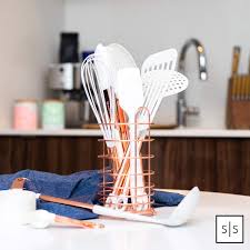 Black And Gold Kitchen Utensils White And Rose Gold Cooking Utensils Set With Holder 16 Piece Kitchen Utensil Set With Holder Includes White A In 2020 Cooking Utensils Set Gold Utensils Utensil Set