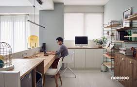 If you have shelving in your office try having a few succulents in small pots. Small Office Space Scandinavian Minimalist Home Office Novocom Top