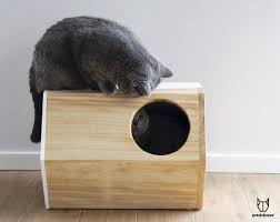 Designer cat beds not only ensure a comfortable environment for your kitty but also integrate seamlessly into a modern home. Cat Furniture Cat Bed Cat House Design Cat Box Etsy