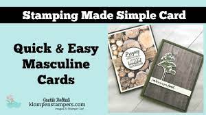 Fancy fold cards folded cards boy cards birthday cards for men birthday ideas birthday crafts card birthday shaped cards fathers day cards. Quick And Easy Masculine Cards Youtube