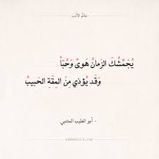 شعر المتنبي يجمشك الزمان هوى وحبا عالم الأدب Poem Quotes Quotes Poems