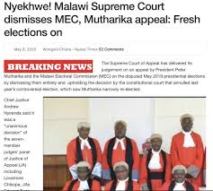 Again, only the declared winner of the presidential poll and the electoral commission (ec) can be respondents to a presidential election petition. Uzivatel Arnold Tsunga Na Twitteru Important Judgment Democracy In Africa Supreme Court Of Malawi Lead By Chiefjusticenyirenda Today Upheld Judgment Of Constitutional Court To Annul The Elections Of May 2019 Ordering Fresh Elections Cj