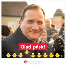 Socialdemokraternas stefan löfven er glad for udmeldingen fra centerpartiet. Socialdemokraterna Glad Pask Facebook