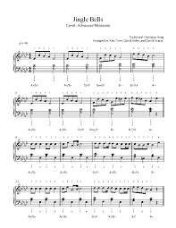 Printable piano music sheets with fingering, reading aids and audio samples. Jingle Bells By Traditional Piano Sheet Music Advanced Level