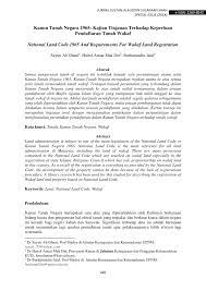 Kanun tanah negara, (akta 56/). Pdf Kanun Tanah Negara 1965 Kajian Tinjauan Terhadap Keperluan Pendaftaran Tanah Wakaf National Land Code 1965 And Requirements For Wakaf Land Registration