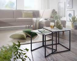 Jetzt unsere preiswerten tische entdecken und bestellen! Wohnling Design Beistelltisch 2er Set Marmor Optik Weiss