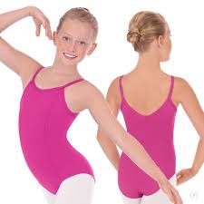 Girls Adjustable Strap Princess Seam Camisole Leotard With