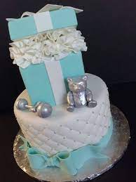 Tiffany Blue And Silver Baby Shower Cake Pearland Houston Cakes Boy Baby Tiffany Baby Shower Theme Tiffany Blue Baby Shower Tiffany Baby Shower Theme Girl