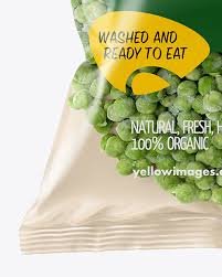 Plastic Bag With Frozen Peas Mockup In Bag Sack Mockups On Yellow Images Object Mockups