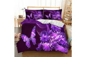 As quilters, our favorite way to pull off a full home makeover is by creating an assortment of flower quilt patterns and floral. Butterfly Purple Floral Quilt Duvet Doona Cover Set Queen Kogan Com