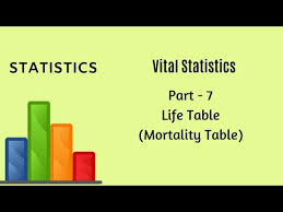 Vital Statistics Demography Part 7 Life Table Mortality Table Statistics Youtube