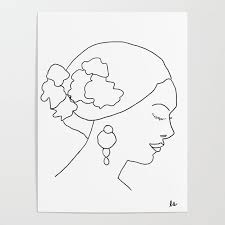 Black And White Profile Pictures Drawing Isabella Female With Flowers Portrait Series Poster Flamenco Dancer Line Drawings Black And White Profile Beaut Unique Art Prints Line Drawing Drawings