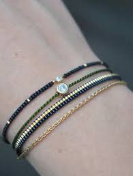 Handmade Tiny Delicate Miyuki Beaded Bracelet Single Zircon Gold Plated Lobster Clasp Orgu Bileklik Modelleri Boncuklu Bileklikler Taki Yapma