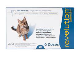 Administered externally onto the body) parasiticides. Revolution Topical Solution For Cats 5 1 15 Lbs Blue Box 6 Doses 6 Mos Supply Chewy Com