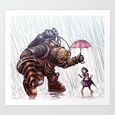 Bioshock Big Daddy And Little Sister Drawing Bioshock Big Daddy Little Sister Bioshock Artwork Bioshock Art Bioshock