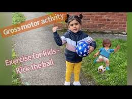 The first kicker steps up to the plate to kick. Kicking Ball Gross Motor Skill Activity Toddler Kicking The Ball Activity Youtube