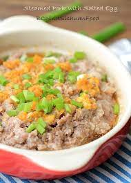 Steamed Pork With Salted Egg China Sichuan Food Steam Recipes Chinese Cooking Food