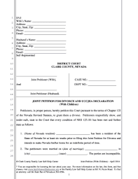 Alabama allows you to file for divorce without a fault attributed to either spouse. Nevada Divorce Fill Out And Sign Printable Pdf Template Signnow