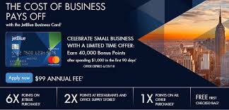 The stunning offers are by far the highest the airline has ever offered on its cobranded cards. Expired Increased 40k Offer On Jetblue Business Card
