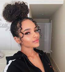 Curly Hair Style Hairstyle 3c 4c Bun Professional Hair Care On Instagram Messy Bun Yes Curly Hair Styles Curly Hair Styles Naturally Cute Curly Hairstyles
