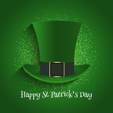Many people wear an item of green clothing. Free Vector St Patrick S Day Background With Top Hat And Glitter