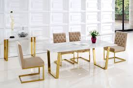 Cameron Beige Table 712 Meridian Furniture Dining Room Sets In 2020 Gold Dining Room Dining Table Gold Gold Dining