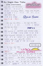 Music meskipun kau tahu 100% free! Not Angka Lirik Lagu The Overtunes Ku Ingin Kau Tahu Lhia S Music Notes