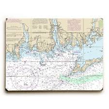 longshore tides niantic new london mystic ct nautical chart sign graphic art print on wood