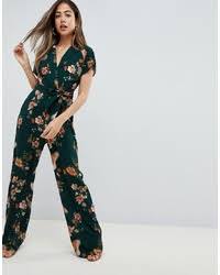 Dark Green Floral Jumpsuits For Women Lookastic