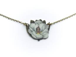 Magnolia Flower Necklace Floral Louisiana By Saltystardesigns 25 00 Magnolia Jewelry Floral Necklace Feminine Gifts