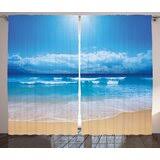 This bedroom allows you to sail to a beautiful paradise destination, with beautiful beach themed frames on the wall and turquoise colored curtains. Beach Theme Curtains Wayfair