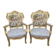 1960s Vintage Italian Baroque Style Chairs A Pair Elite Furniture Chair Italian Baroque