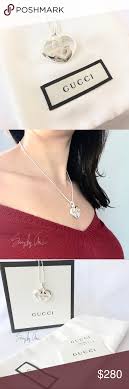 New Authentic Gucci Britt Double G Heart Pendant Womens Jewelry Necklace Clothes Design Fashion Design