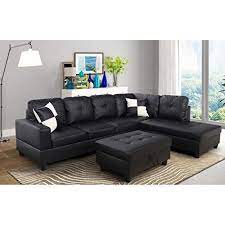 Aycp Furniture Modern Sectional Sofa Black Right Facing Chaise L Shape Sectional Sofa Set Modern Sofa Sectional Sectional Sofa Sectional Sofas Living Room