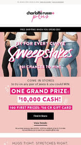 Ships from and sold by aci gift cards llc, an amazon company. Win 10k Come In Stores Try Our Denim Charlotte Russe Email Archive