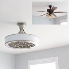 Modern Ceiling Fan With Enclosed Blades In 2020 Modern Ceiling Fan Modern Ceiling Fan Bedroom Ceiling Fan