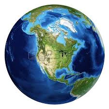 Earth Globe With Flags Featuring North And South America Art Earth Globe Canvas Art