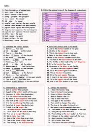 There are now 330 adjective worksheets available on this topic and they this sheet works best for eliciting the rules of using both comparative and superlative adjectives. Comparatives And Superlatives Worksheet Free Esl Printable Worksheets Made By Teachers Learn Hebrew Grammar Practice English Vocabulary Words