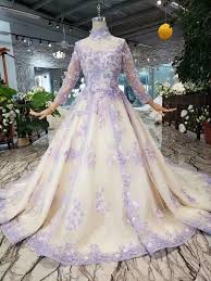 Light Purple Bridal One Shoulder Slim Simple Luxury Trailing Wedding Dress High Neck Long Sleeve Wedding Dress Wedding Dress Long Sleeve Long Sleeve Wedding