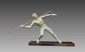 I used to stand at. 1930 Fr Javelin Thrower Art Deco Sculptures Bronze Clocks Vases