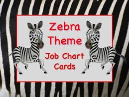 Zebra Safari Theme Job Chart Cards Signs Great For Classroom Management