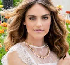 Plunder Pink & Cream Crochet Necklace With Gold Metal Links & Pearls