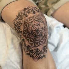 Mosh And Recovery Knee Tattoo Knee Mandala Tattoo Geometry Tattoo