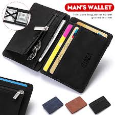 Check spelling or type a new query. Buy Men Slim Wallet Pu Leather Credit Card Holder Coin Zip Bag Money Clip Billfold At Affordable Prices Free Shipping Real Reviews With Photos Joom