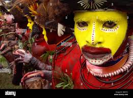 Papua New Guinea, Western Highlands, Mount Hagen, Sing Sing Annual Cultural  Show promoting ancient cultures against the threats Stock Photo
