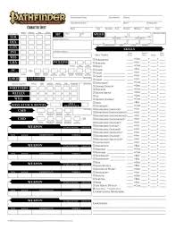 Pathfinder Character Sheet With Pdf Science Trends