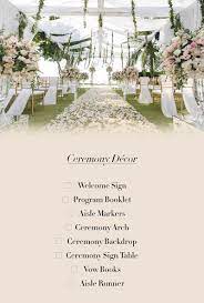 Wedding Decor And Details Checklist Hong Kong Wedding Blog Wedding Details Decor Checklist Wedding Checklist