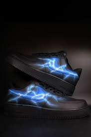 Custom Nike Air Force 1 blue Lightning Unique and - Etsy