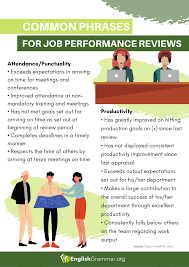 Lines Used For Positive Negative Job Performance Reviews Performance Reviews Common Phrases Positive And Negative
